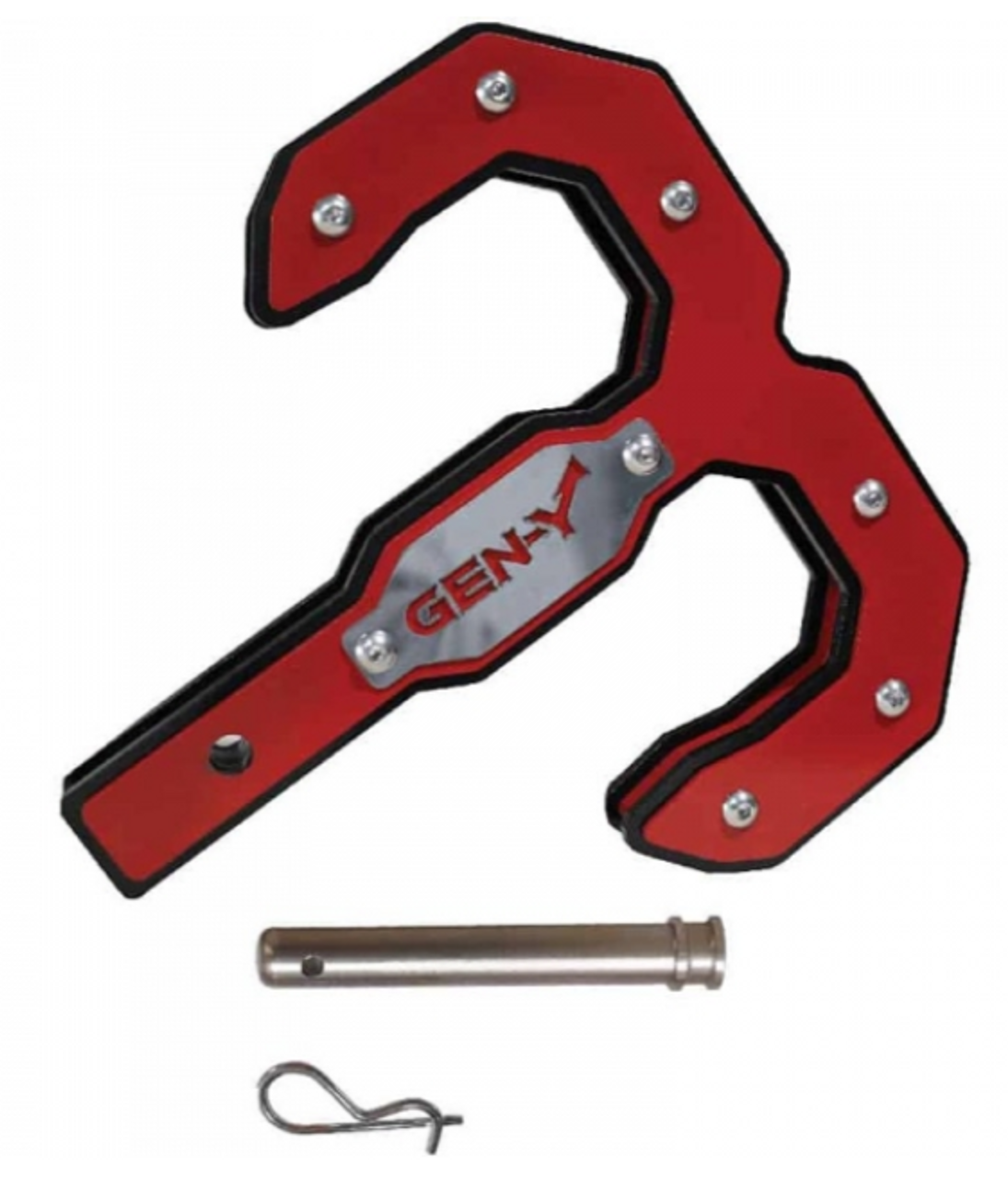 GEN Y Hitch Hulk 2.5 Black/Red 21K Tow Hook Kit (2.5") Universal 2.5" Shank 21,000 LB Towing Capacity (GH-0073)-Main View