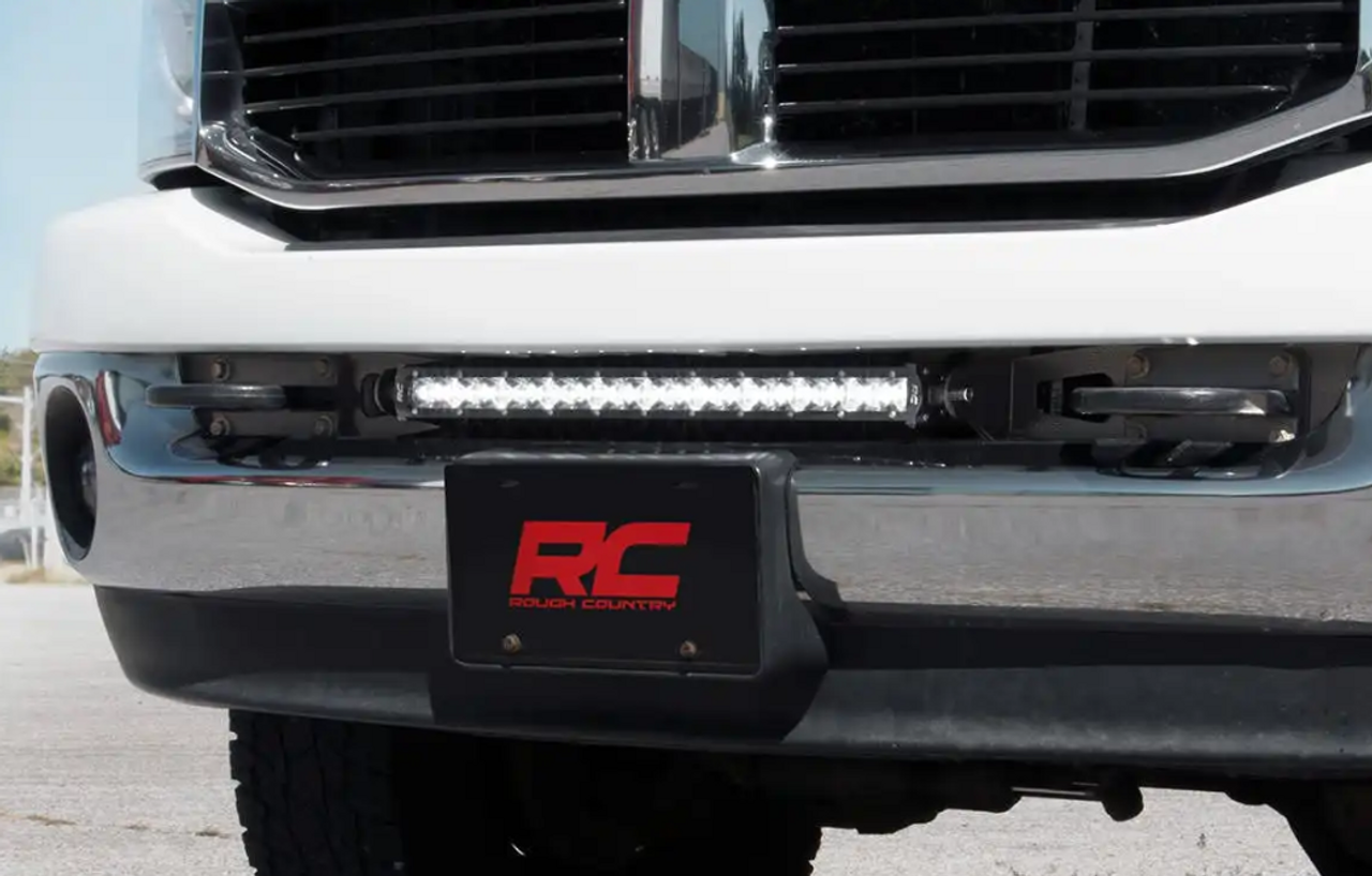 Rough Country LED Bumper Mount 2010 to 2018 Ram 2500 4WD-In Use View