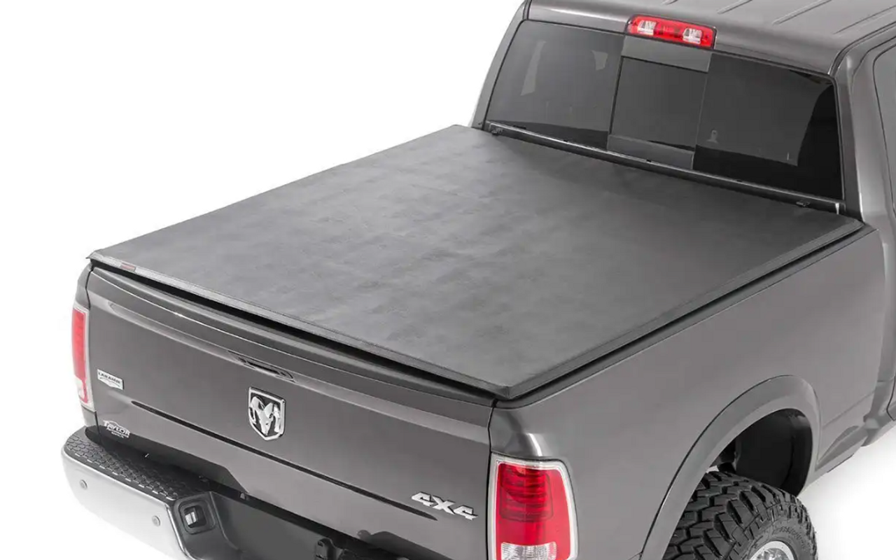 Rough Country Bed Cover (Tri Fold; Soft; 6'4" Bed) 2003 to 2008 Dodge 2500 (41302650)-Main View