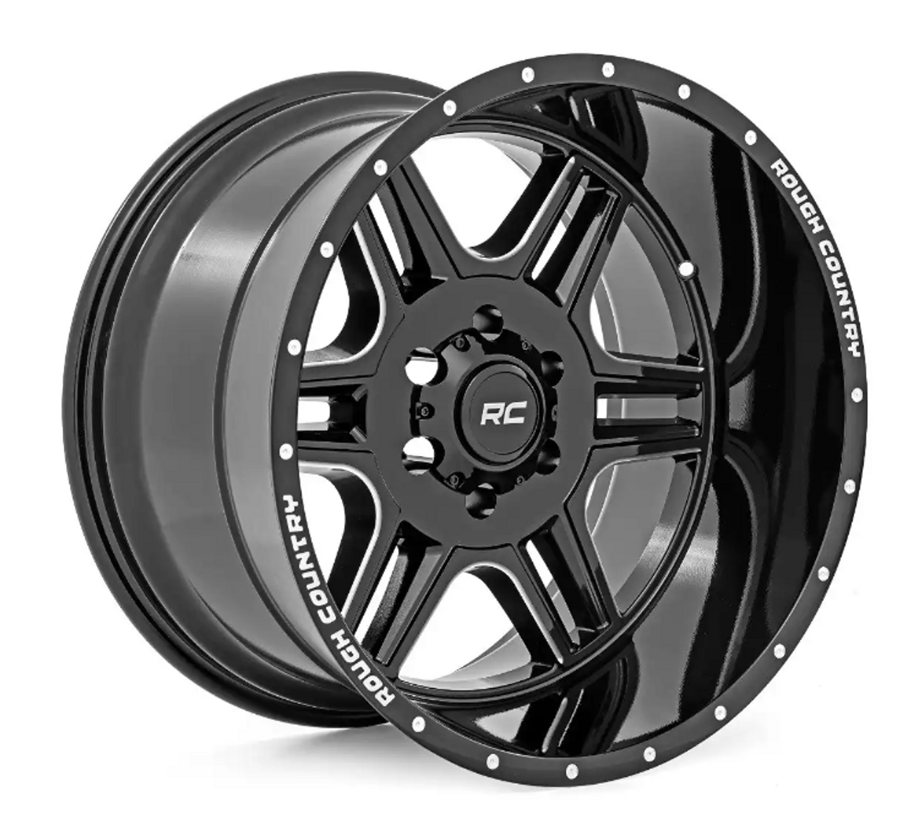 Rough Country 92 Series Wheel (Machined One Piece| Gloss Black| 20x9| 8x6.5| +0mm) (92200910)-Main View