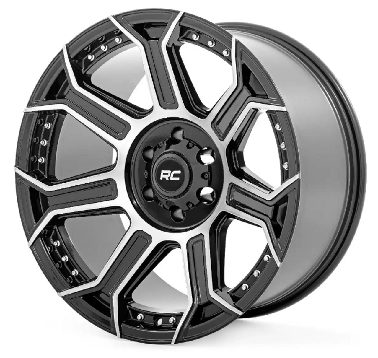 Rough Country 89 Series Wheel (One Piece| Black Machined Gun Metal| 22x10| 6x5.5| -25mm) (89221012)-Main View