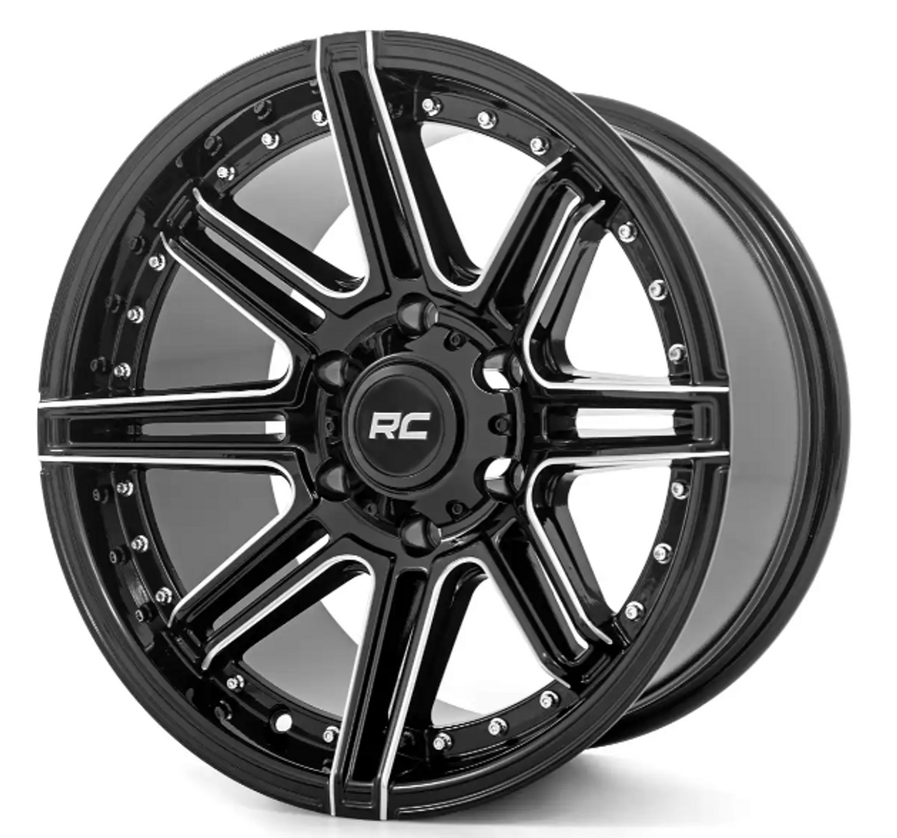 Rough Country 88 Series Wheel (One Piece| Gloss Black| 22x10| 6x5.5| -25mm) (88221012)-Main View