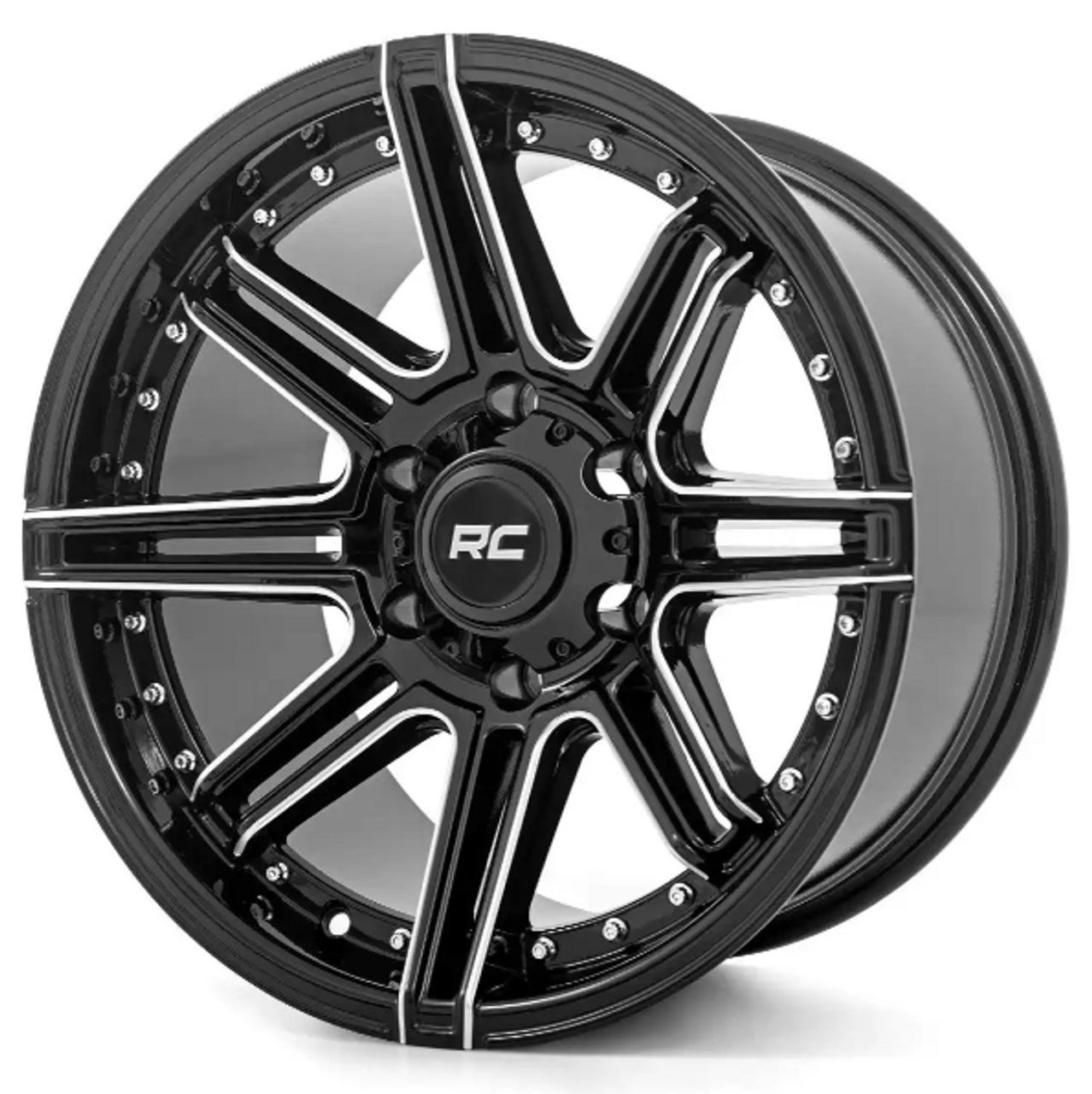 Rough Country 88 Series Wheel (One Piece| Gloss Black| 22x10| 8x180| -19mm) (88221006)-Main View