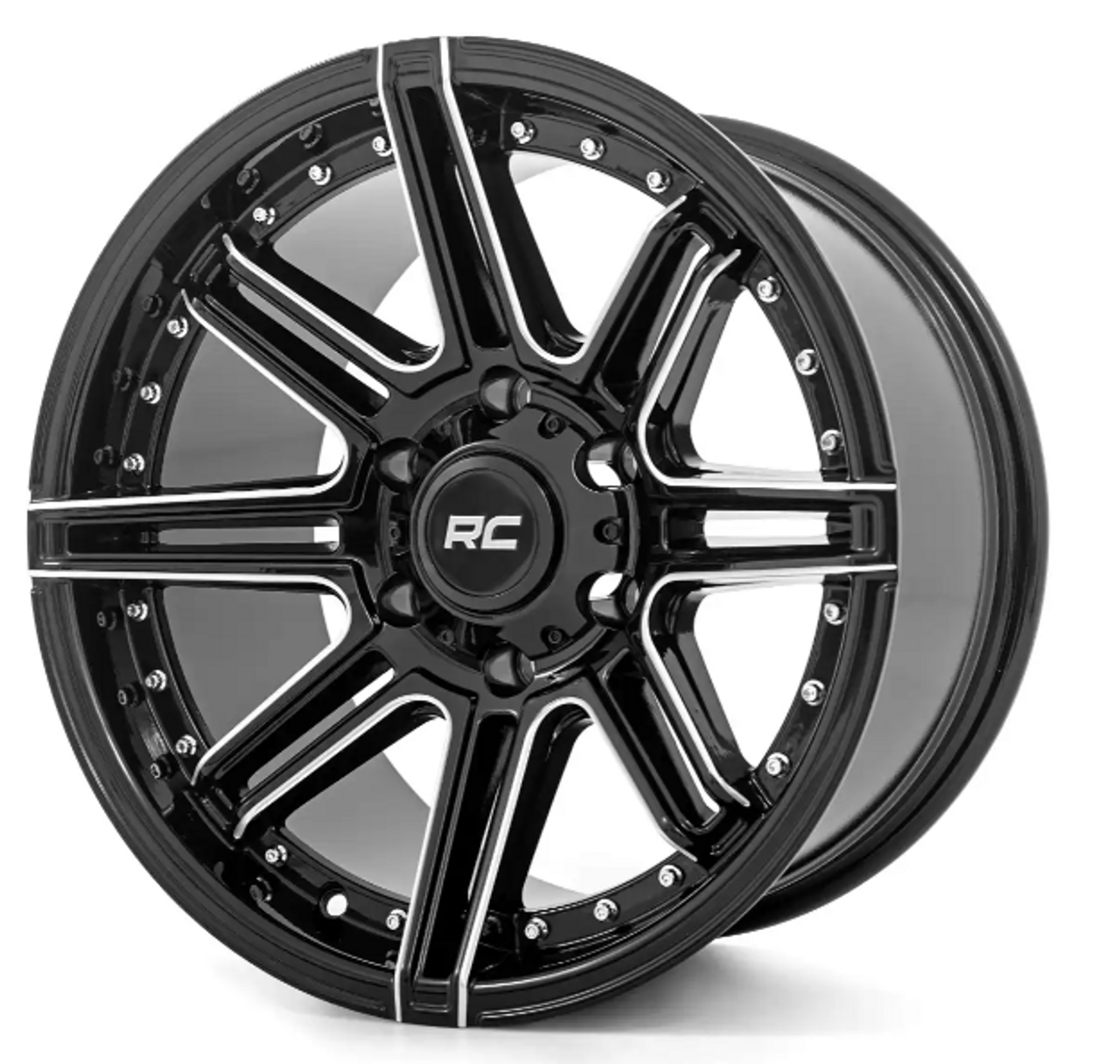Rough Country 88 Series Wheel (One Piece| Gloss Black| 20x10| 5x4.5| -19mm) (88201013)-Main View