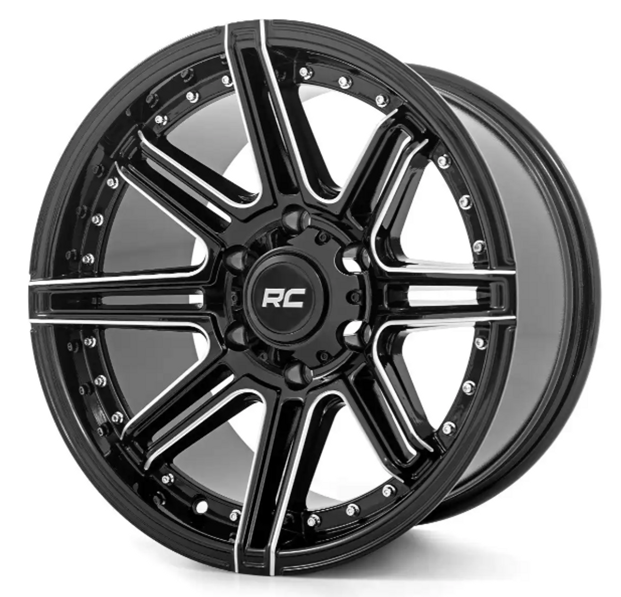 Rough Country 88 Series Wheel (One Piece| Gloss Black| 20x10| 8x6.5| -19mm) (88201010)-Main View