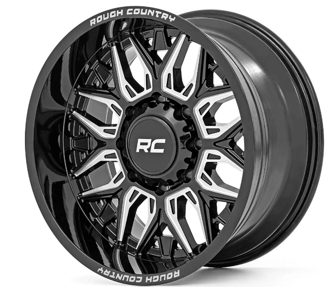 Rough Country 86 Series Wheel (One Piece| Gloss Black| 20x10| 5x5| -19mm) (86201018)-Main View