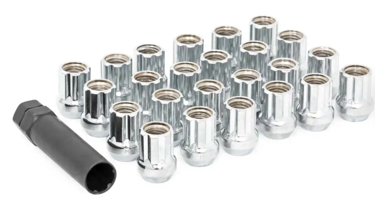Rough Country M14x2.0 Lug Nut Set of 24 (Chrome| Open End) (142024CHOE)-Main View