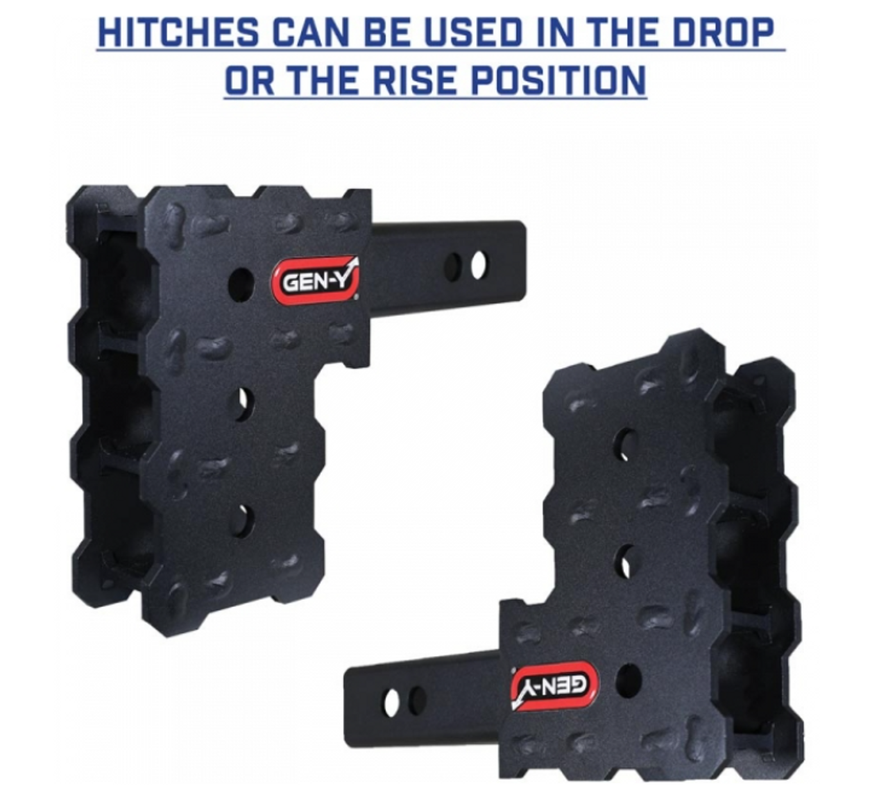 GEN Y Hitch Phantom X 7K Drop Hitch 4.5" Offset (Universal 2" Hollow Shank| 7,000 LB Towing Capacity) 700 LB Tongue Weight (GH-13104X)-Drop and Rise View