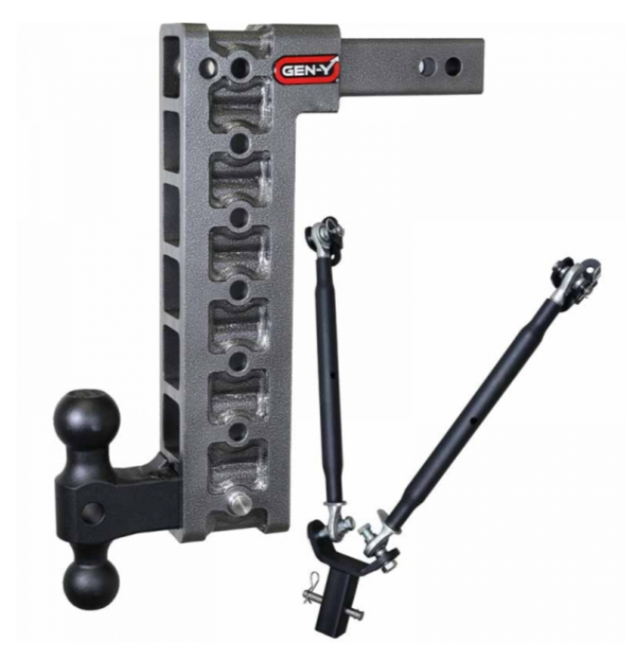 GEN-Y Hitch Mega Duty 16K Drop Hitch W/Stabilizer 15" Drop (Universal 2" Shank| 16,000 LB Towing Capacity) 2,000 LB Tongue Weight (GH-517)-Main View