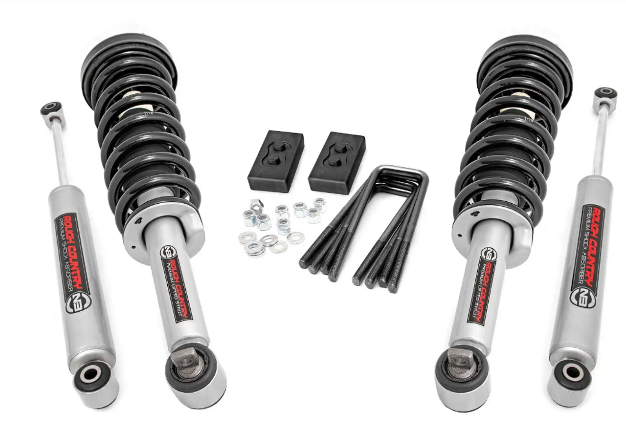 Rough Country 2 Inch Lift Kit (Lifted Struts) 2014 to 2020 Ford F150 4WD-Main View