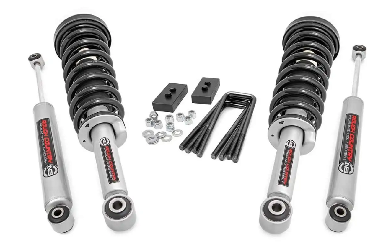 Rough Country 2 Inch Lift Kit 2009 to 2013 Ford F150 4WD-Main View