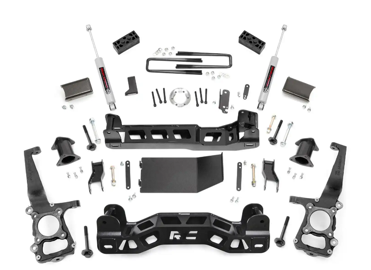 Rough Country 4 Inch Lift Kit 2011 to 2014 Ford F150 4WD-Main View