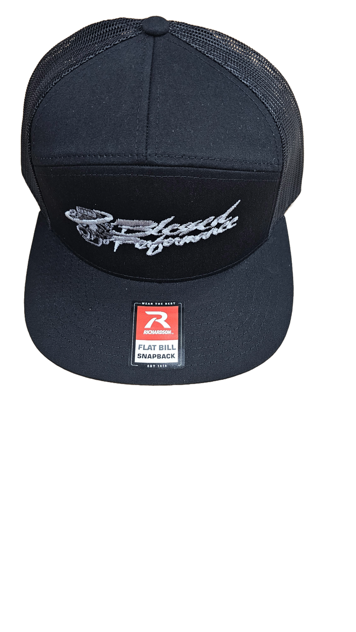 Blessed Performance Grim Reaper Black on Black Modern Logo Snapback Flat Bill (BPMLSNAP) Main View