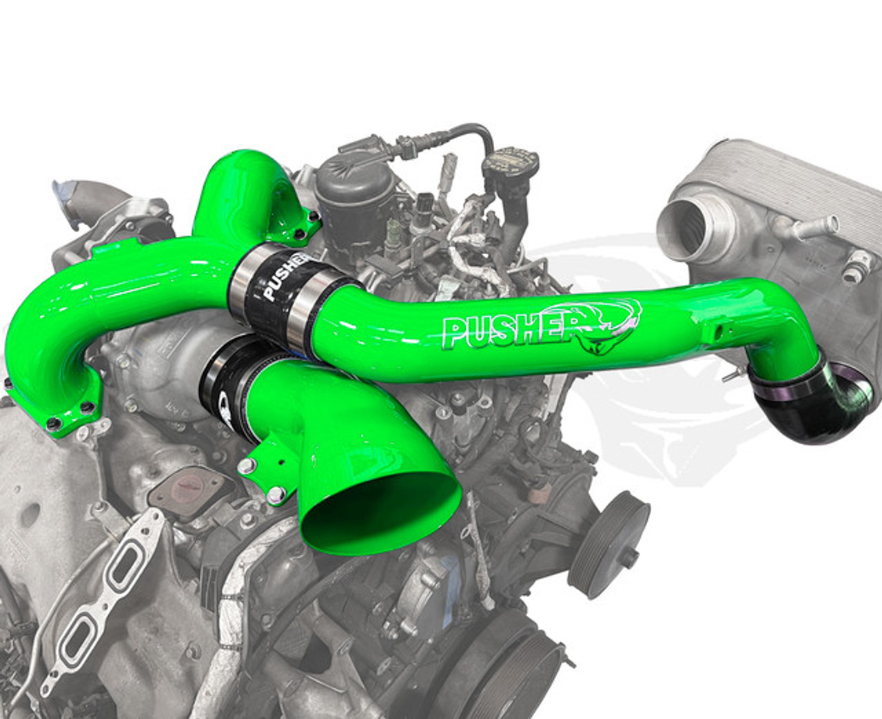 Pusher Race Intake Manifold and Turbo Inlet for 2015-2016 Ford F250/350 6.7L Powerstroke - Pusher Green