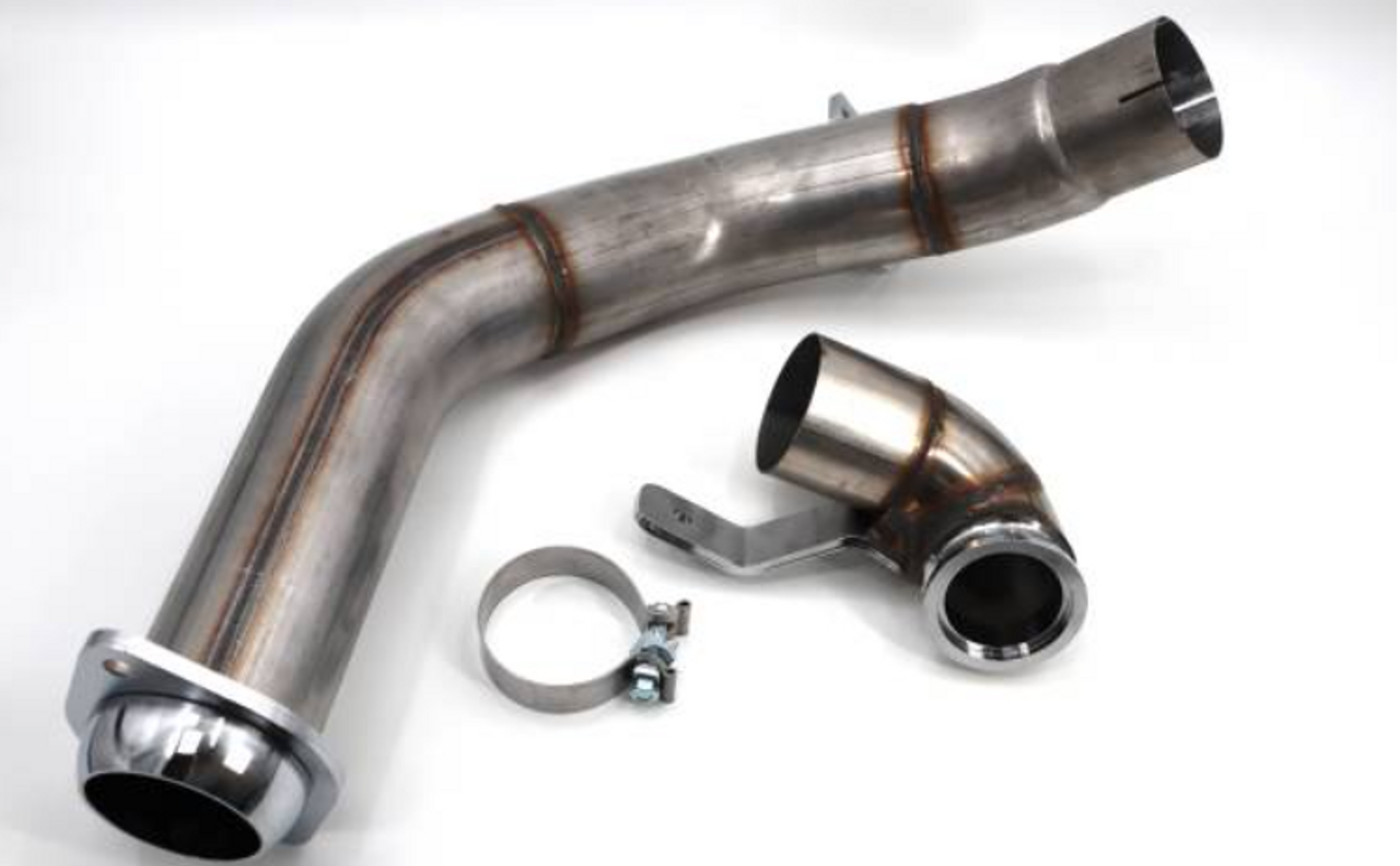 No Limit Fabrication 4" Stainless Steel Downpipe 2020 to 2022 6.7L Powerstroke (67SSDP20)-Main View