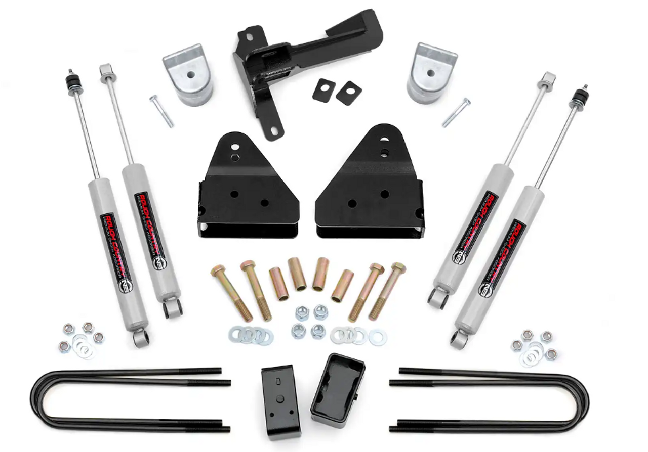 Rough Country 3 Inch Lift Kit (FR Spacer) 2008 to 2010 Ford Super Duty F250/F350 4WD-Main View