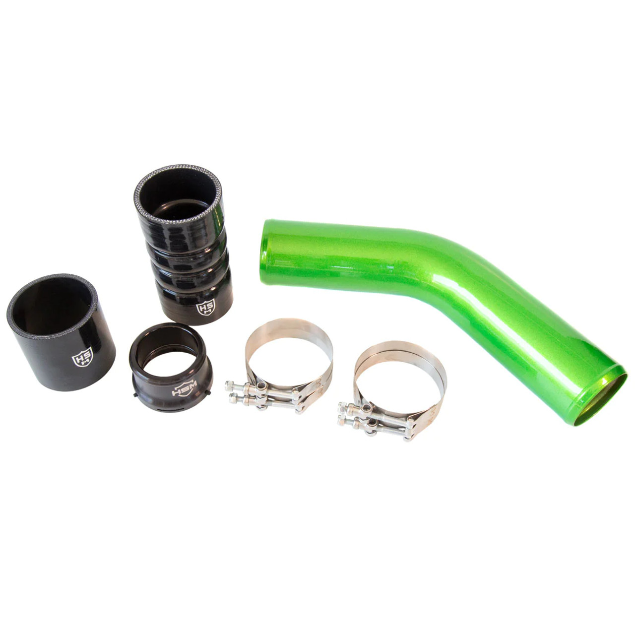 HSM Hot Side Intercooler Pipe Upgrade for 2011 to 2024 Ford 6.7L Powerstroke (122016) Green View