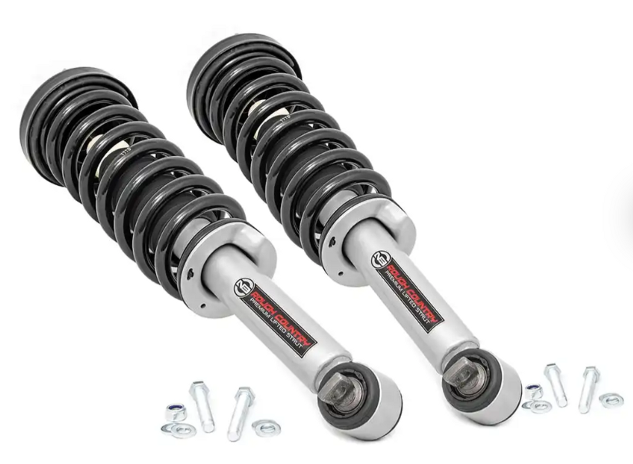 Rough Country N3 Leveling Struts (2 Inch| Loaded Strut) 2014 to 2024 Ford F150 4WD (501068)-Main View