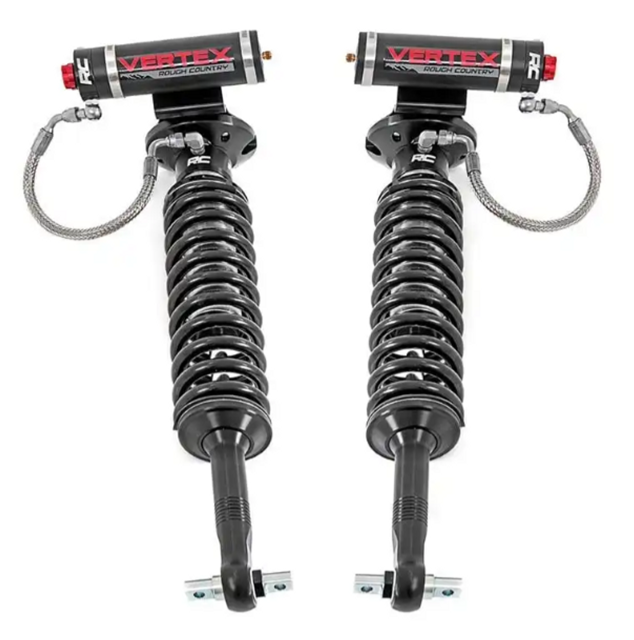 Rough Country Vertex 2.5 Adjustable Coilovers (Front| 6.5-7.5") 2014 to 2024 Ford F150 2WD (689004_A)-Main View