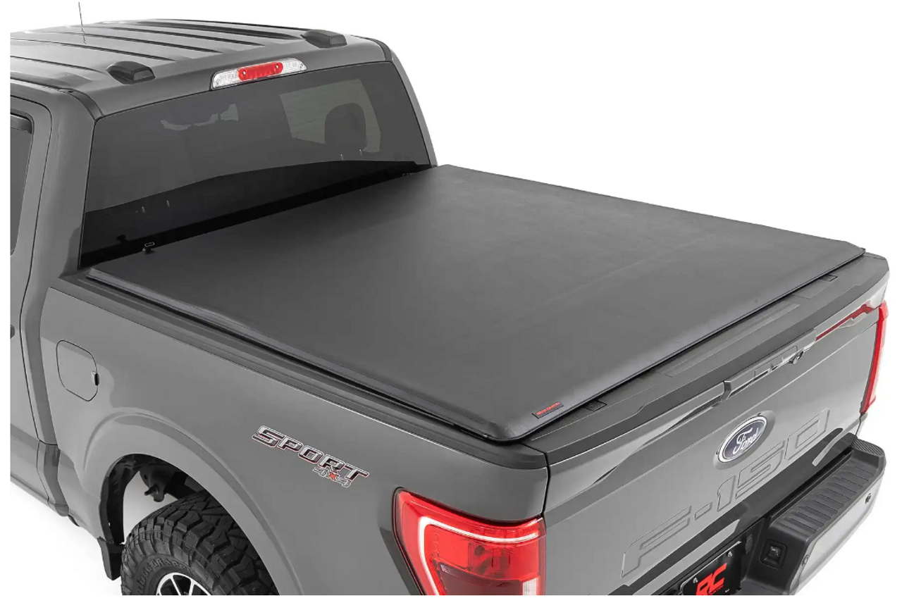 Rough Country Soft Roll Up Bed Cover 2015 to 2024 Ford F150-Main View