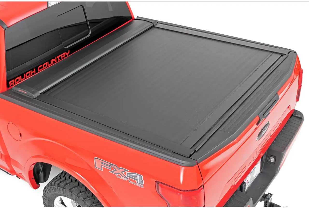 Rough Country Retractable Bed Cover (5'7" Bed) 2021 to 2024 Ford F150 (46410551A)-Main View