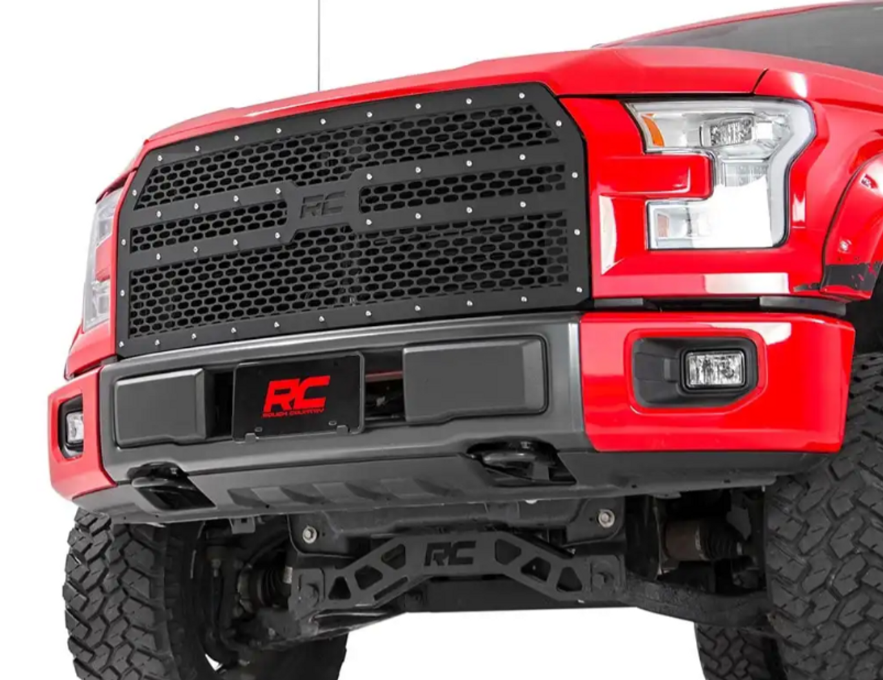 Rough Country Mesh Grille 2015 to 2017 Ford F150 2WD/4WD (70191)-In Use View