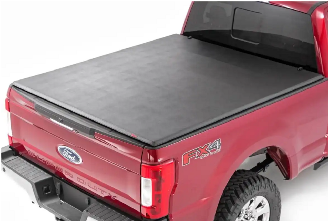 Rough Country Soft Tri Fold Bed Cover (6'10" Bed) 1999 to 2016 Ford F250/F350 Super Duty (41599650)-Main View