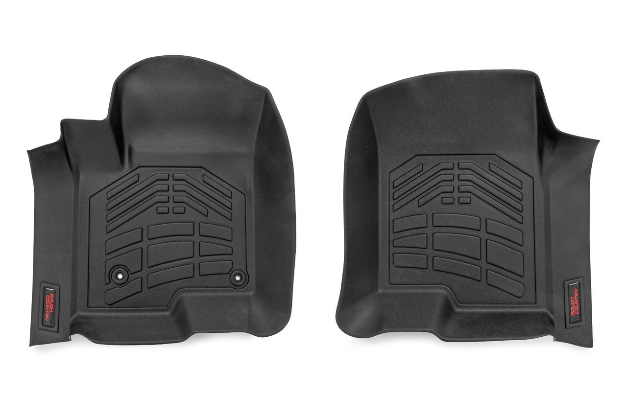  Rough Country Sure-Fit Floor Mats FRONT for 2019 to 2024 Chevy/GMC 1500/2500HD/3500HD (SM2161)