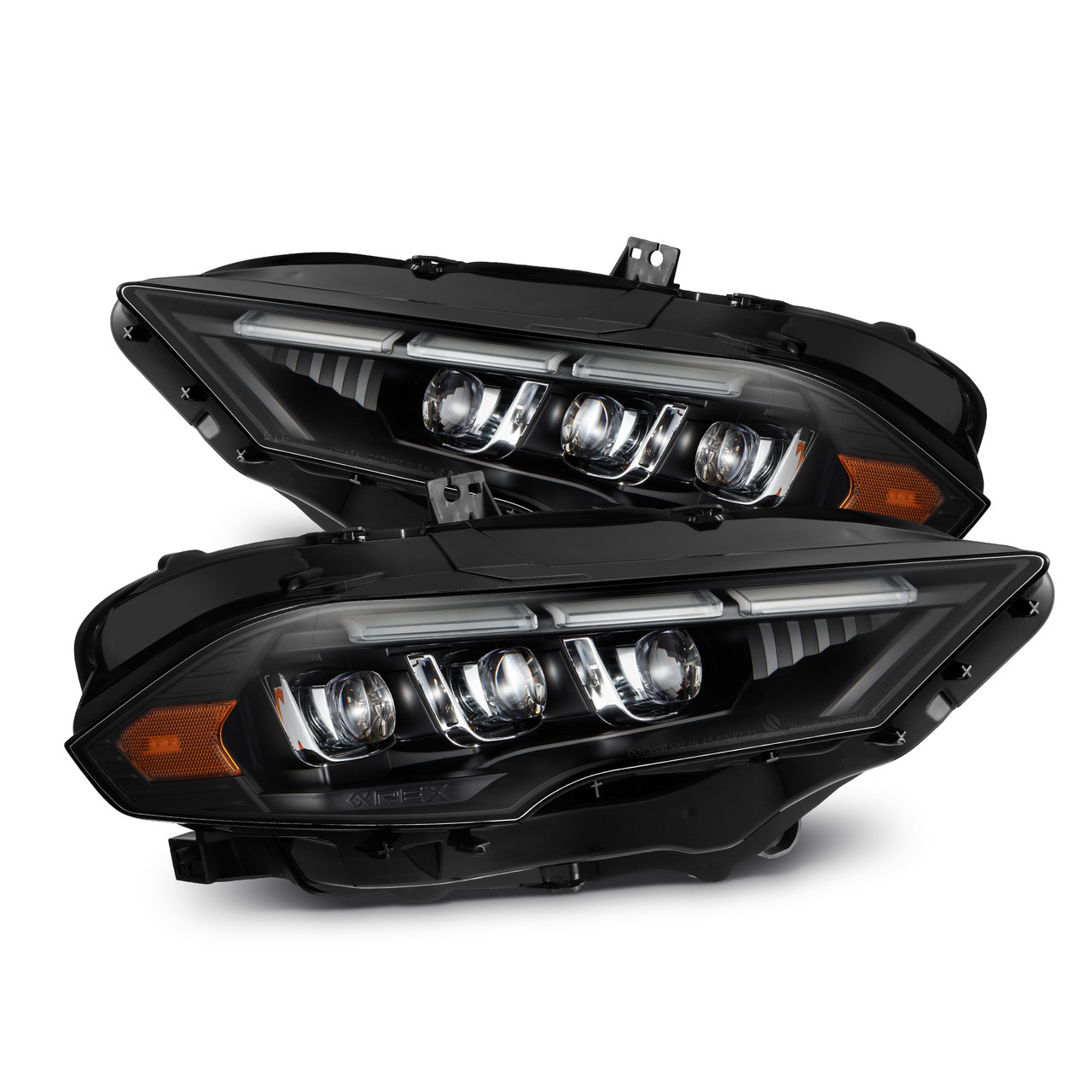 Alpharex MK II NOVA-Series LED Projector Headlights Black for 2018 to 2022 Ford Mustang (880264)