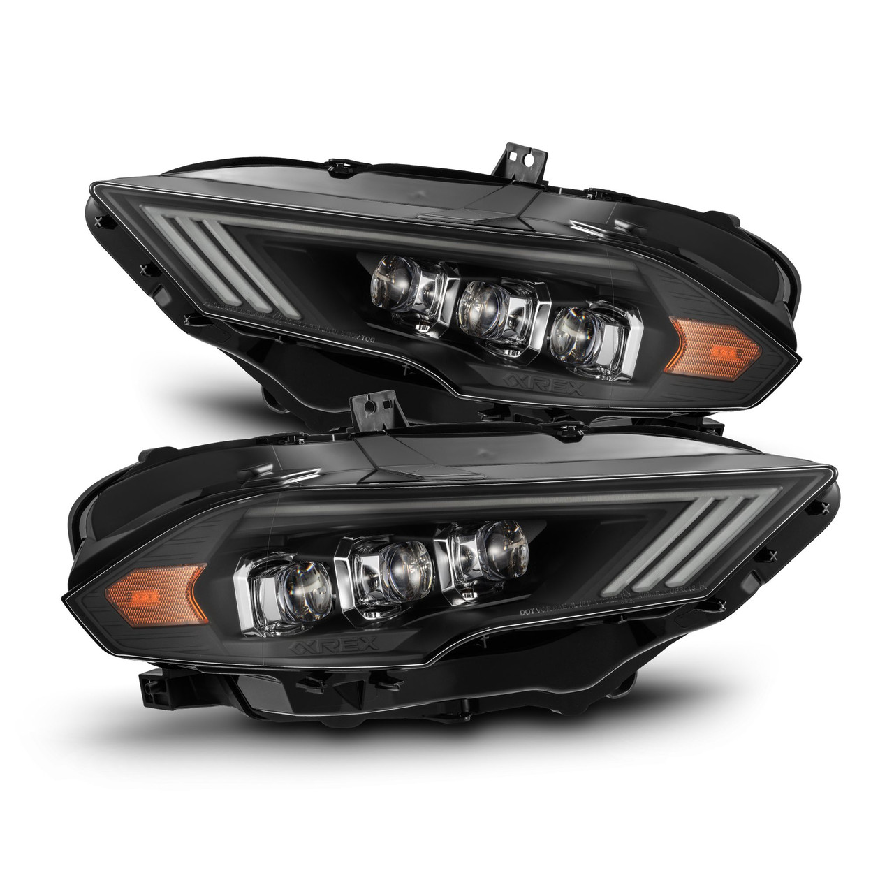  Alpharex NOVA-Series LED Projector Headlights Black for 2018 to 2022 Ford Mustang (880258)