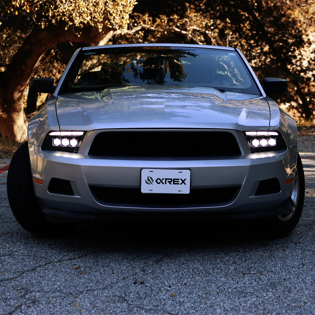  Alpharex MK II NOVA-Series LED Projector Headlights Black for 2010 to 2012 Ford Mustang (880489)This View