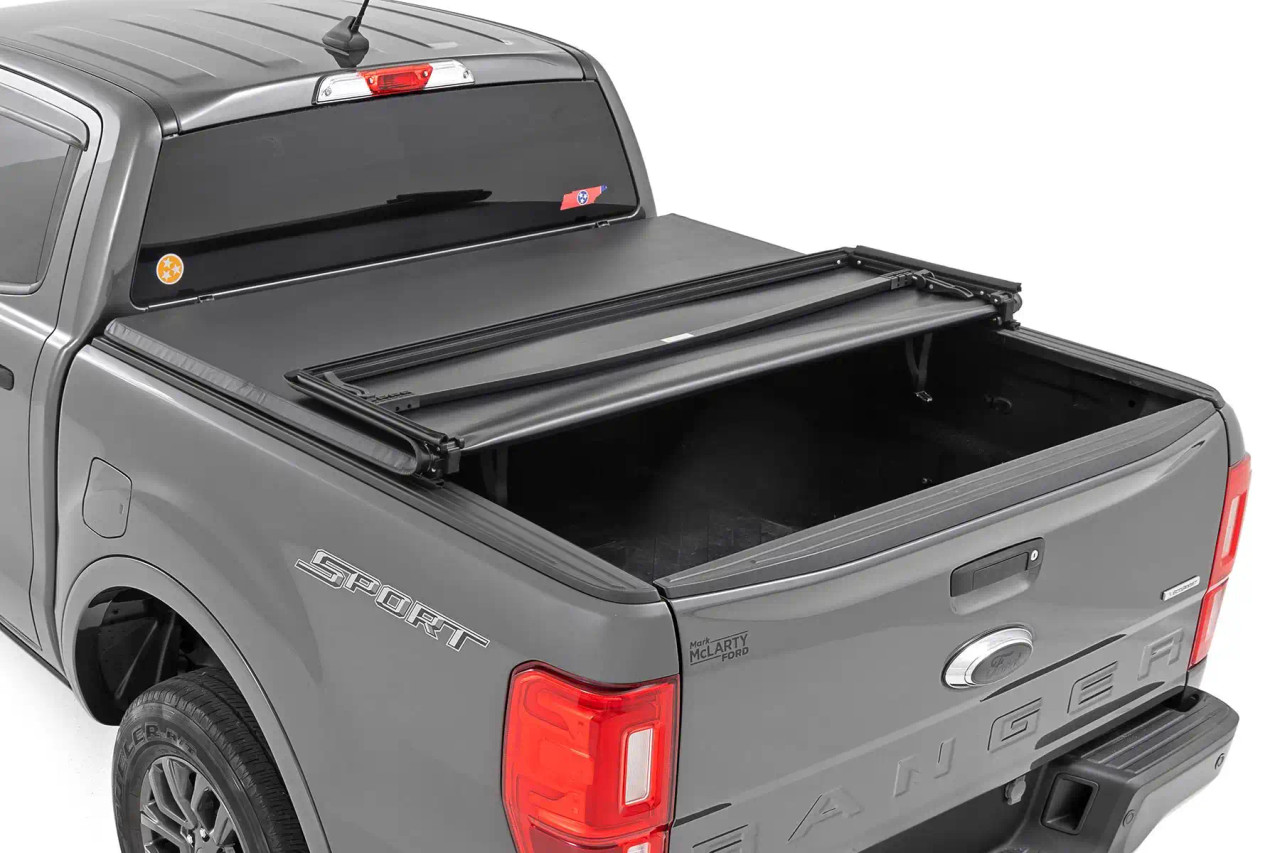 Rough Country Soft Tri-Fold Bed Cover for 2019 for 2024 Ford Ranger 2WD And 4WD