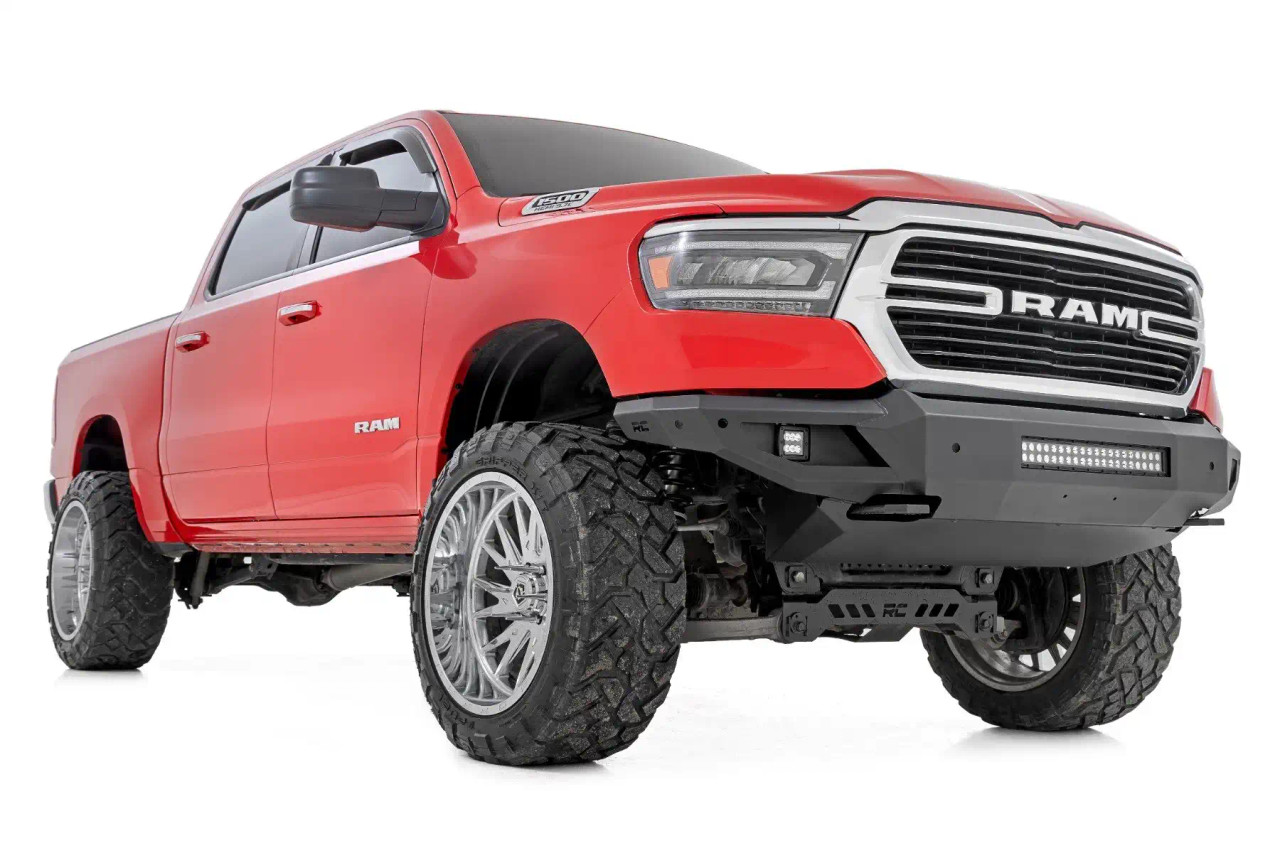 Rough Country High Clearance Front Bumper LED Lights And Skid Plate for 2019 to 2024 Ram 1500-New View