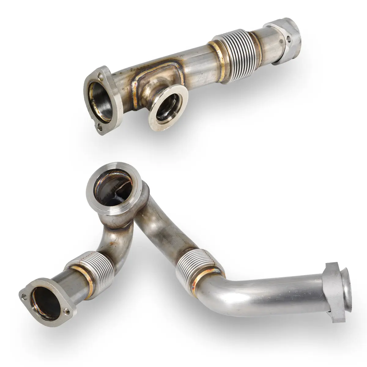 Colectores De Escape Acero Inoxidable Pulido Para Ford Powerstroke 6.0L 2004-2007 - ¡Aumenta El Rendimiento!