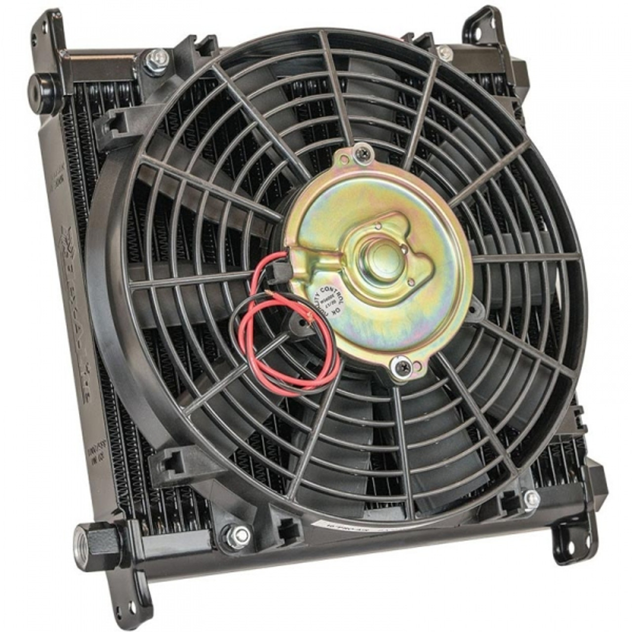 FLEX-A-LITE 32-ROW ENGINE OIL COOLER WITH ELECTRIC FAN-UNIVERSAL - 11" X 11" X 1-1/2" (7/8-14 UNF)