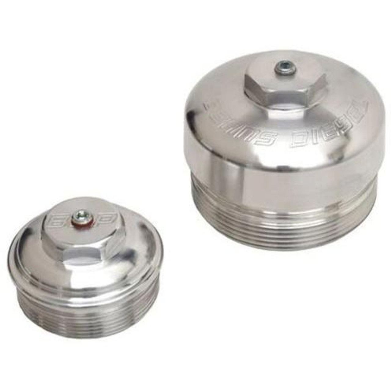 BEANS DIESEL 2-PIECE BILLET FUEL & OIL FILTER CAP SET 2003-2007 FORD 6.0L POWERSTROKE