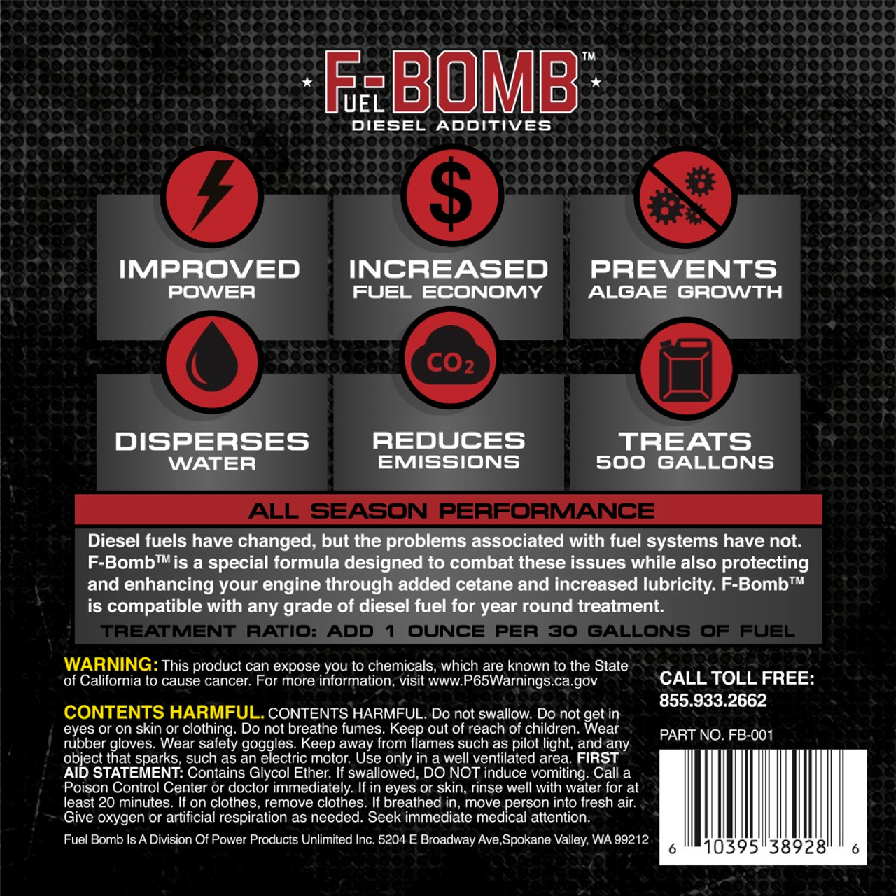 F-Bomb Diesel Fuel Additive 16 OZ