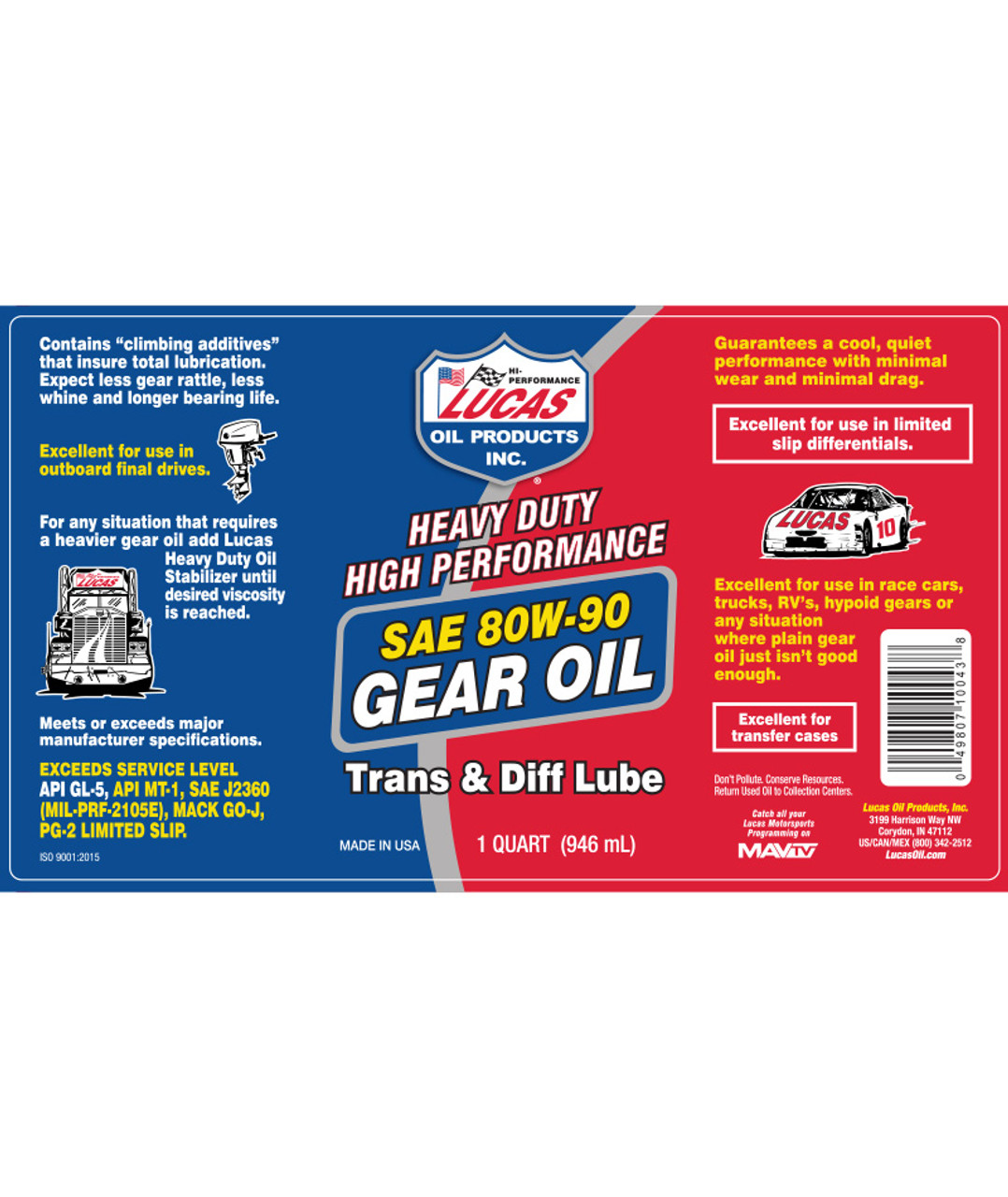 Lucas Oil 80W-90 Gear Oil