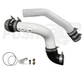 Pusher Intake CAC Pipe Kit w/Throttle Valve Adapter White 2017-2019 Ford Superduty 