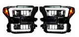 Recon Smoked Projector Headlights With Scanning OLED Accents 2015-2017 F-150 (REC264290BKCS)-Main View