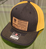 Leather Patch "BLACK SMOKE MATTERS" Black & Yellow Snapback (BSM_B&Y_SNAPBACK)