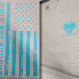 Built Not Bought Teal on Grey Flag design T-Shirt (BNB_T&G_TShirt) Main View