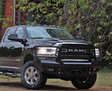 Bodyguard FT Series EXTREME FRONT BUMPER for 2019 to 2023 RAM 2500 & 3500 (JER19BY) Angled In Use View