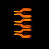 AlphaRex LUXX Series Alpha Black LED Tail Lights 2014 to 2018 GM Sierra 2500HD/3500HD (630030)-Night View 2 