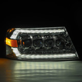 AlphaRex NOVA Series LED Projector Chrome Headlights 2004 to 2008 Ford F150 (880129)-Night View 1 