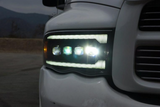 AlphaRex NOVA Series Alpha Black LED Projector Headlights 2003 to 2005 Ram 2500/3500 (ARX880566)-In Use View