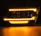 AlphaRex Pro Series Black Projector Headlights 2010 to 2018 Dodge Ram 2500/3500 (880561)-Light View