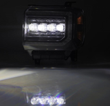 AlphaRex NOVA Series Black LED Projector Headlights 2015 to 2018 Sierra 2500HD/3500HD (880617)-Light View