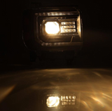 AlphaRex Pro Series Black Projector Headlights 2015 to 2018 Sierra 2500HD/3500HD (880613)-Light View