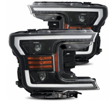 AlphaRex LUXX Series Jet Black LED Projector Headlights 2018 to 2020 F150 (With Factory Halogen Headlights) (880174)-Main View